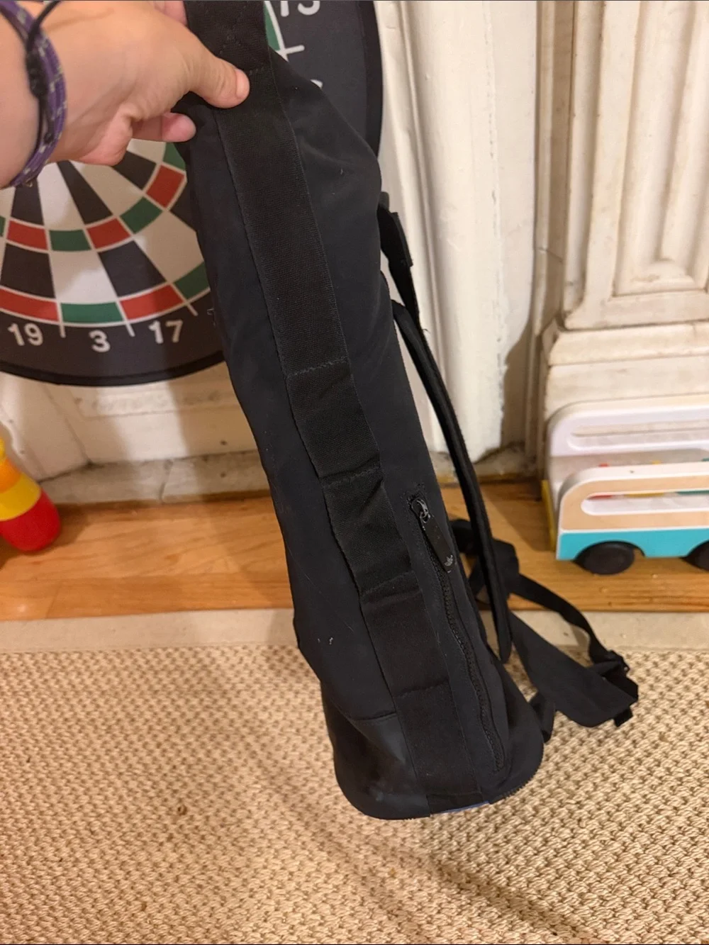 Black Men's Waterproof Roll-Top Backpack